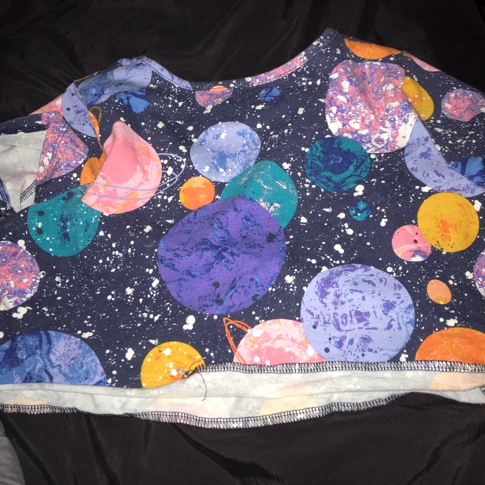 Cat&Jack space planets galaxy crop top multicolor